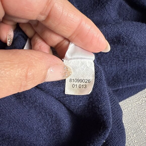 Brooks Brothers Button Up Color Block Cardigan Navy Blue Large Quiet Luxury - Picture 9 of 13